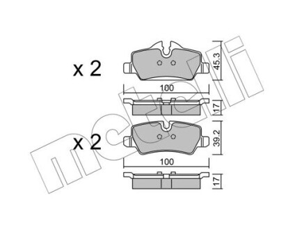 Комплект тормозных колодок (дисковых).) metelli 22-1014-0