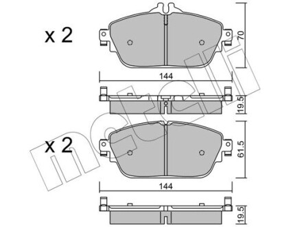 Комплект тормозных колодок (дисковых).) metelli 22-1017-0