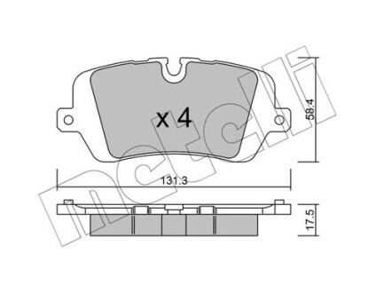 Комплект гальмівних колодок.).) metelli 22-1025-0