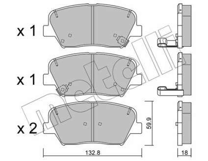 Комплект тормозных колодок (дисковых).) metelli 22-1026-0