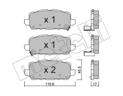 Колодки гальмівні (задні) Honda HR-V 14- metelli 22-1084-0