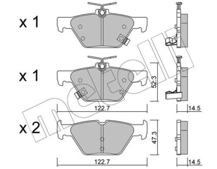 Колодки гальмівні (задні) Subaru Impreza/Outback/Legacy 14- metelli 22-1087-0