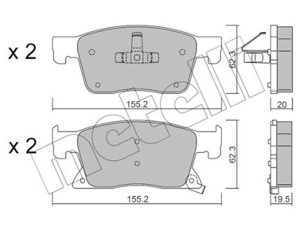 Тормозные колодки (передние) Opel Astra K 15- metelli 22-1115-0