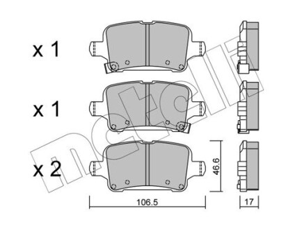 Колодки гальмівні (задні) Chevrolet Cruze 15-/Bolt 16-/Opel Astra K 15- metelli 22-1116-0