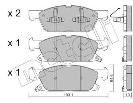 Тормозные колодки (передние) Ford Galaxy III/S-Max 15- metelli 22-1117-0