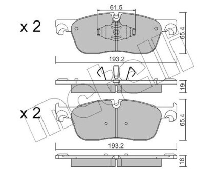 Комплект гальмівних колодок.).) metelli 22-1123-0