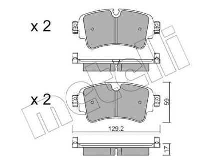 Колодки гальмівні (задні) Audi A4/A5/Q5/Q7 2.0 TFSI/TDI/3.0 TDI 15- metelli 22-1129-0