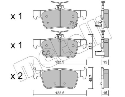 Комплект тормозных колодок (дисковых).) metelli 2211310 (фото 1)