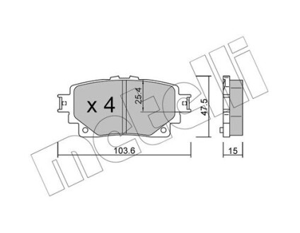 Комплект гальмівних колодок.).) metelli 22-1229-0