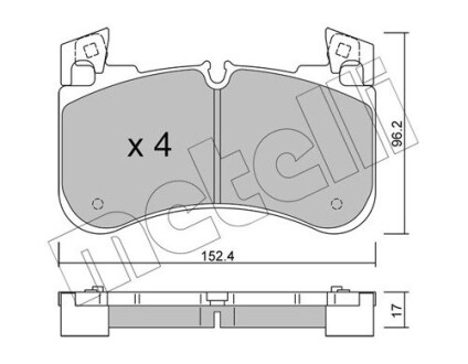 Колодки гальмівні (передні) Land Rover Discovery 12-/Range Rover 13- metelli 22-1251-0