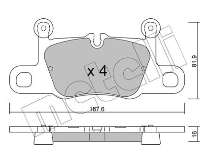 Колодки гальмівні (задні) Porsche 911 12- metelli 22-1258-0