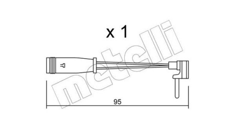 Датчик зносу гальмівних колодок MB A-class (W176)/E-class (W213) 12- (L=95mm) metelli su.129