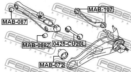 Сайлентблок заднього важеля metgum 1511