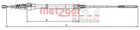 Трос ручного тормоза VAG metzger 107491