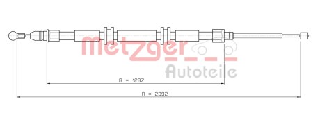 Трос ручного тормоза metzger 11.6686