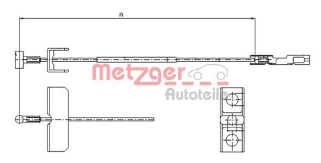 Трос ручного тормоза metzger 11.6802