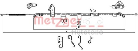 Трос ручного тормоза metzger 17.1566