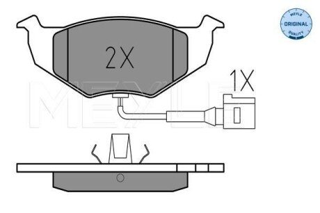 Колодки гальмівні (передні) Skoda Fabia/VW Polo 1.0-2.0 00-14 (з датчиком) meyle 025 218 6817/W