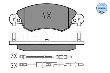 Колодки гальмівні (передні) Citroen C5 I-II 01- (з датчиком) meyle 025 232 7617/W