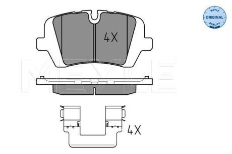 Колодки гальмівні (задні) Land Rover Range Rover 2.0/3.0/5.0D 4x4 12- (TRW) (з аксесуарами) meyle 025 257 2016