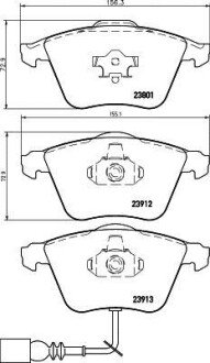 Гальмівні колодки перед. AUDI A3/TT VW Golf V, Passat 05- SEAT Leon (з датчик.) mintex mdb2677