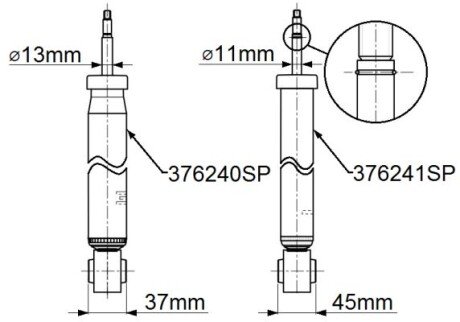 VW амортизатор газ.задн.лів./прав.Beetle 11-,Skoda SuperB II 08- monroe 376240SP