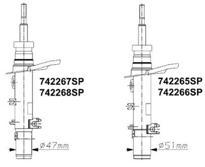 CITROEN амортизатор передній правий газ. OESpectrum d=51мм C4 CACTUS 14- monroe 742265SP