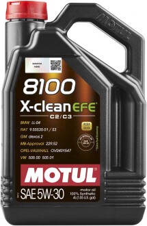 Олива моторна 8100 X-Clean EFE 5W-30, 4л. motul 109171