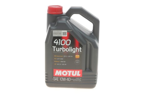 Олива моторна 4100 Turbolight 10W-40, 5л. motul 387606