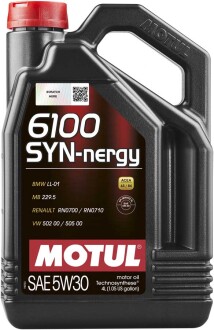 Масло моторное 6100 SYN-nergy 5W-30 (4 л) motul 838350