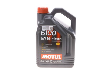 Олива 5W40 6100 SYN-clean (5L) (LL-04/GM-OPEL dexos2TM/MB 229.51/VW 505 00/505 01) заміна на 854351 motul 854251