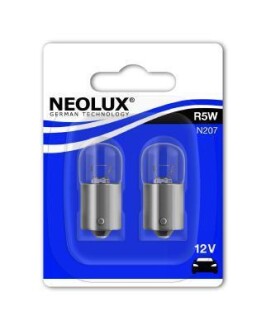 Лампа допоміжн. освітлення R5W 12V 5W ВА15s (blister 2шт) neolux n20702B