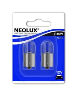 Лампа допоміжн. освітлення R10W 12V 10W ВА15s(blister 2шт) neolux n24502B