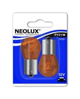 Лампа допоміжн. освітлення РY21W 12V 21W ВАU15s (blister 2шт) neolux n58102B