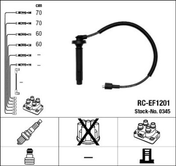 Комплект проводов зажигания ngk 0345