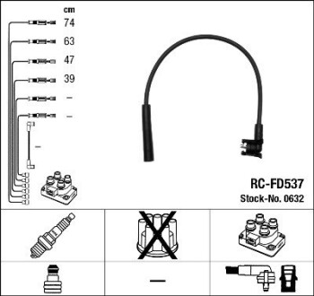 Комплект проводов зажигания ngk 0632