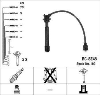 Комплект високовольтних проводів ngk 1801