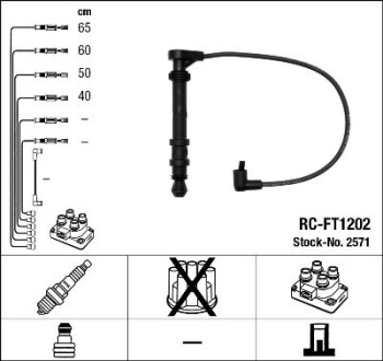 Комплект високовольтних проводів ngk 2571