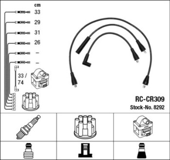 Комплект проводів запалення ngk 8292