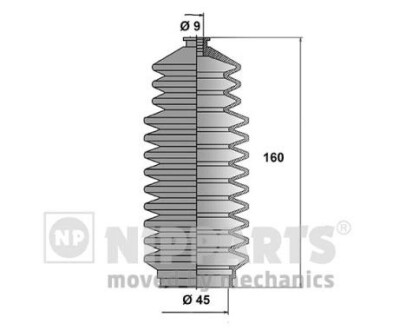 Пильовик рульового механізма nipparts j2841000