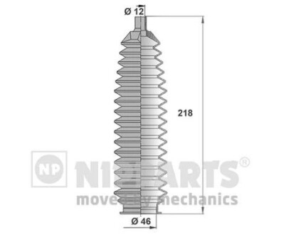 Пильовик рульового механізма nipparts j2841016