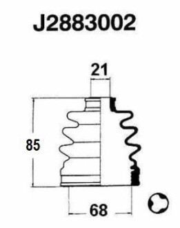 Пильовик приводу колеса nipparts j2883002