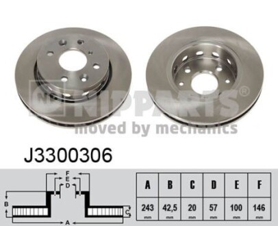 Тормозной диск nipparts j3300306