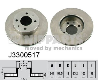 Гальмівний диск nipparts j3300517