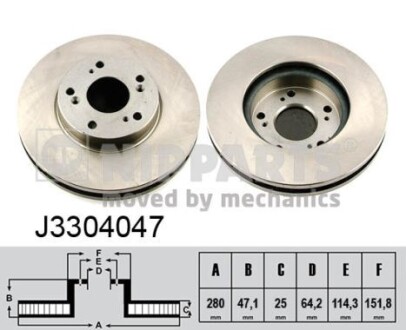 Гальмівний диск nipparts j3304047