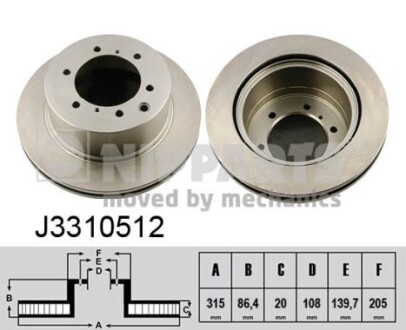 Гальмівний диск nipparts j3310512