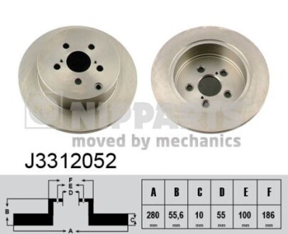 Гальмівний диск nipparts j3312052