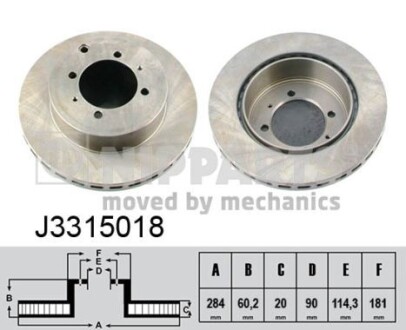 Диск тормозной nipparts j3315018