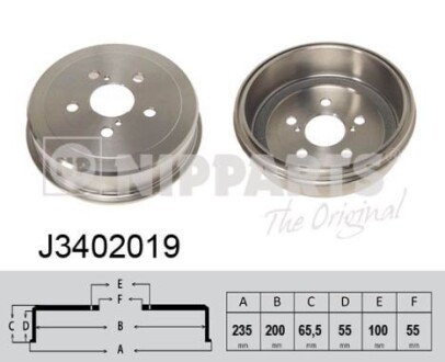 Гальмівний барабан nipparts j3402019