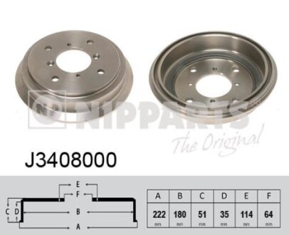 Барабан тормозной nipparts j3408000